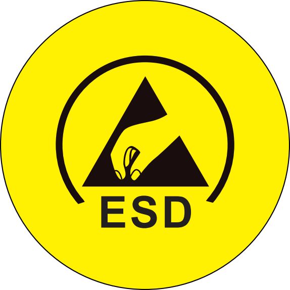 ESD round label, colour