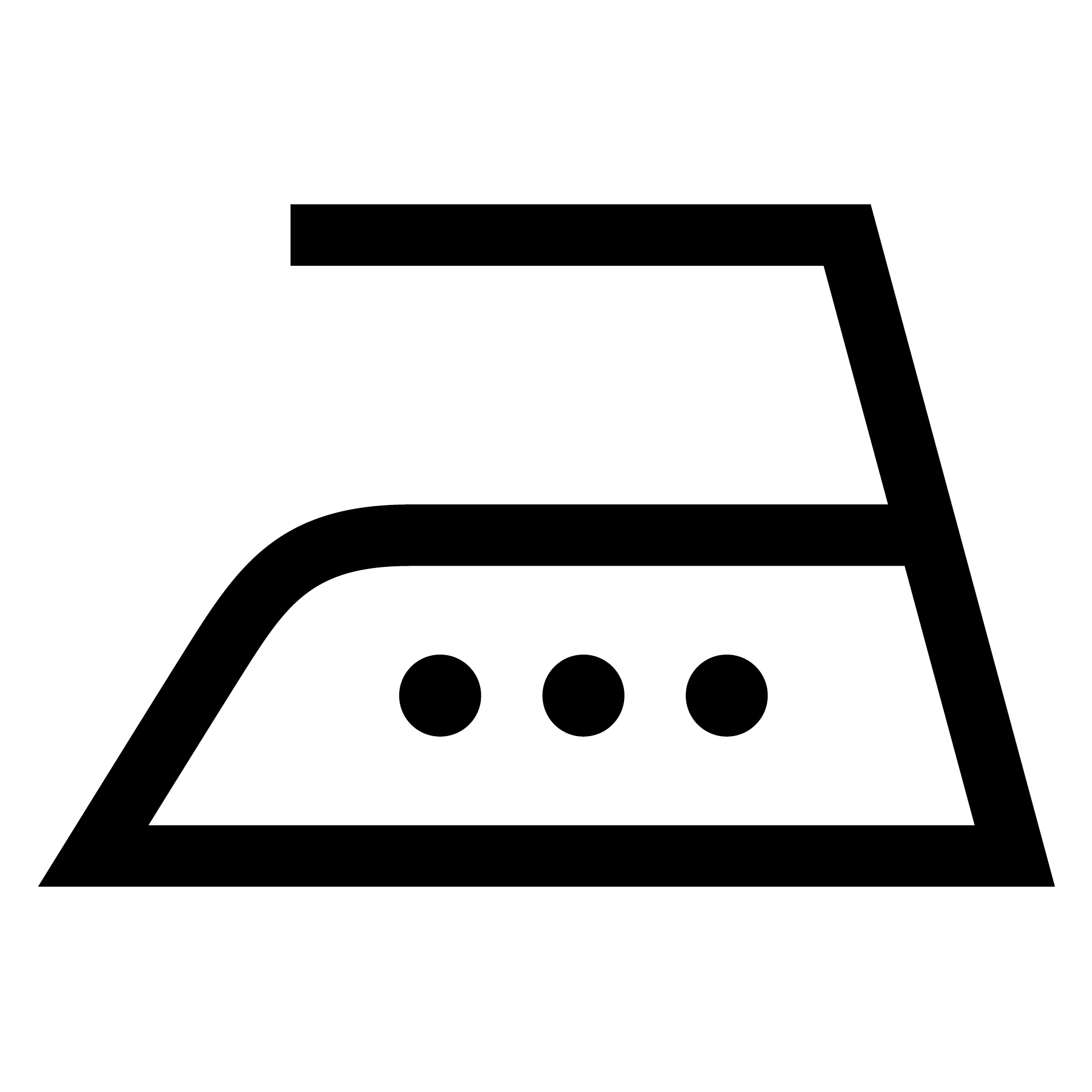 Strykes vid hög temperatur 210 °C