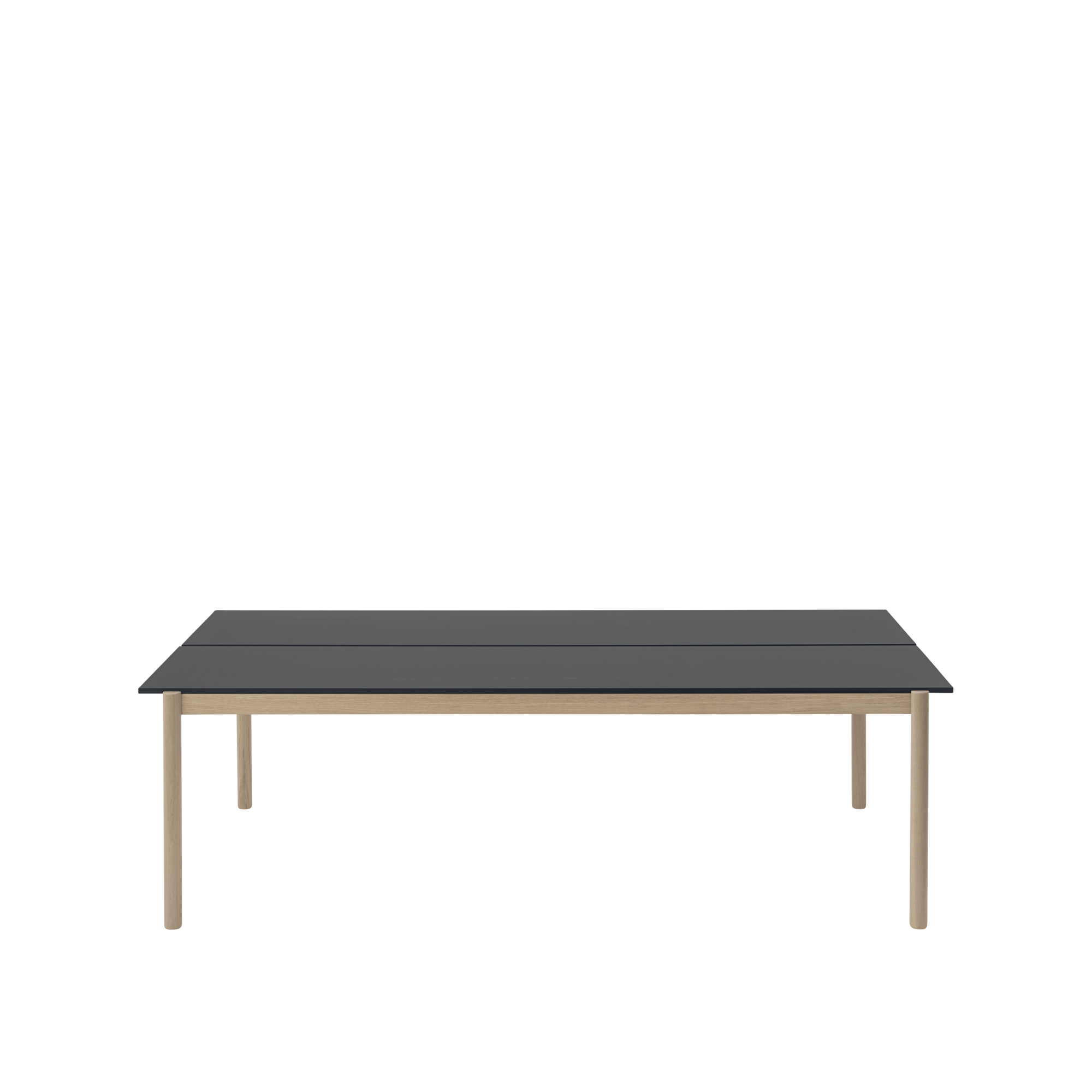 Linear System Table 110x240 cm in Black Nanolaminate/Oak