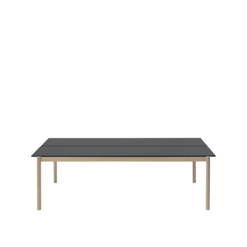 Linear System Table 110x240 cm in Black Nanolaminate/Oak