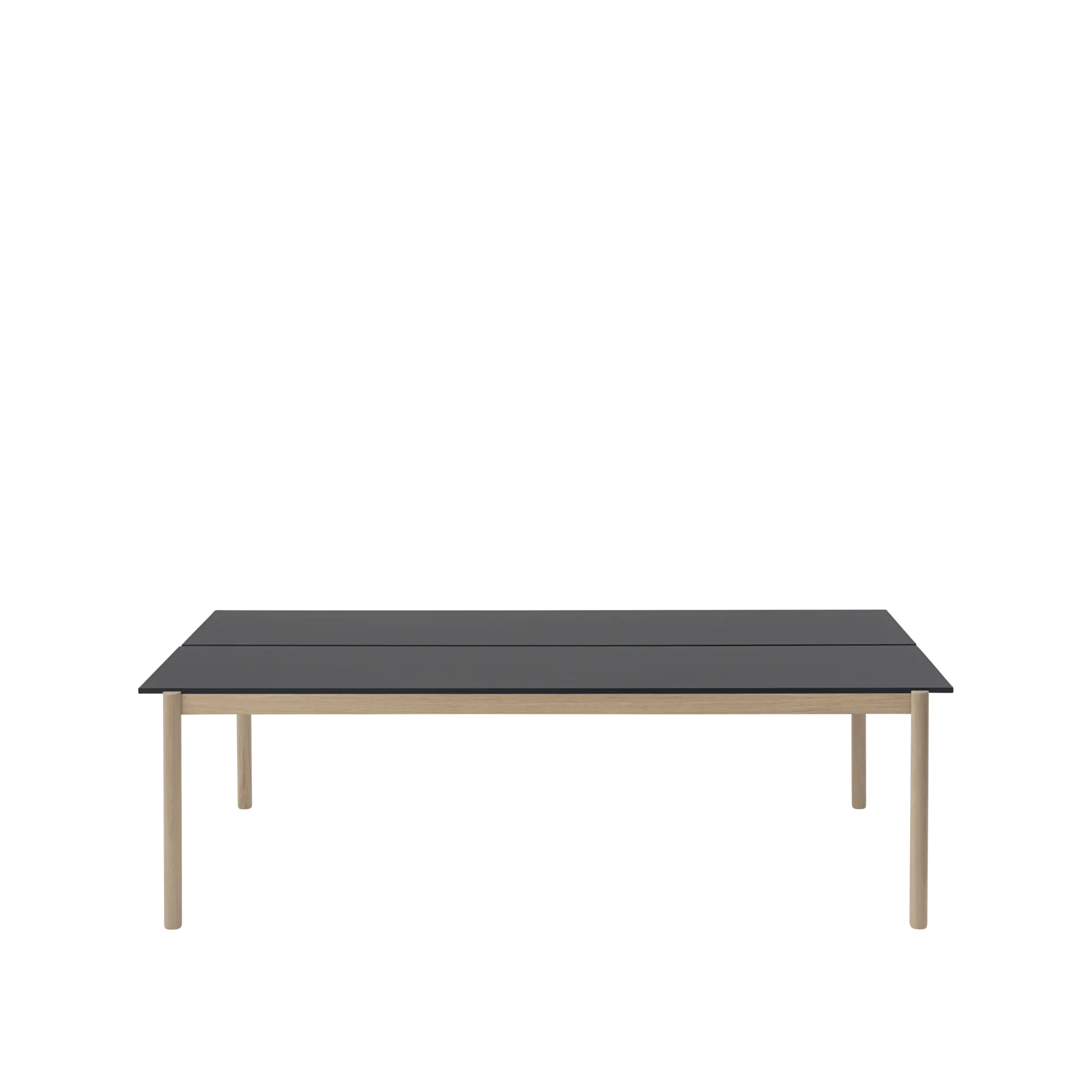 Linear System Table 110x240 cm in Black Nanolaminate/Oak