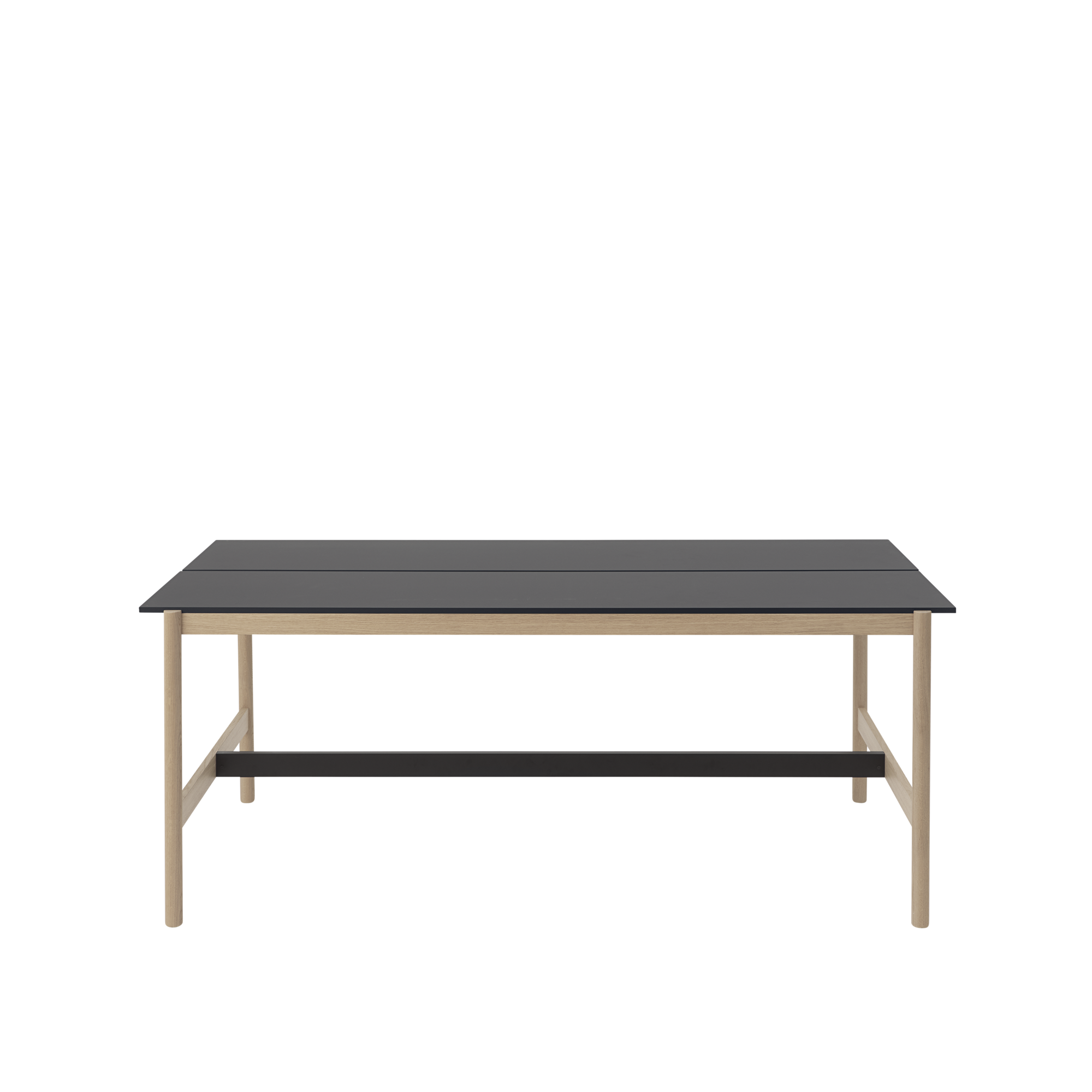 Linear System High Table 110x240 H95 cm in Black Nanolaminate/Oak