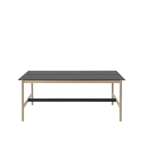 Linear System High Table 110x240 H95 cm in Black Nanolaminate/Oak