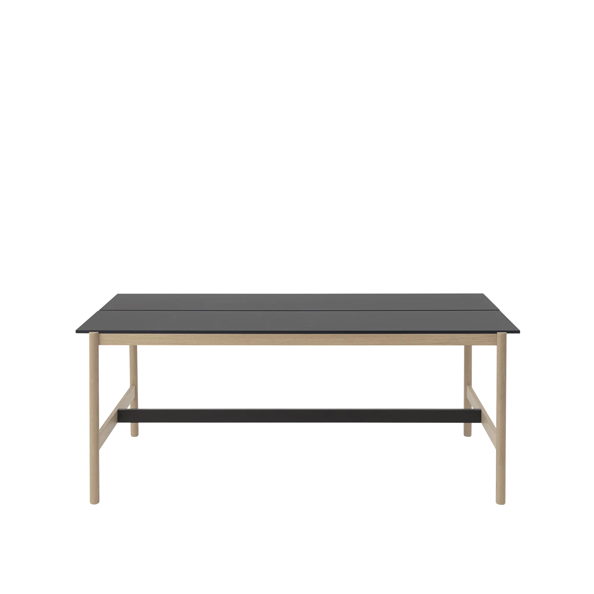 Linear System High Table 110x240 H95 cm in Black Nanolaminate/Oak