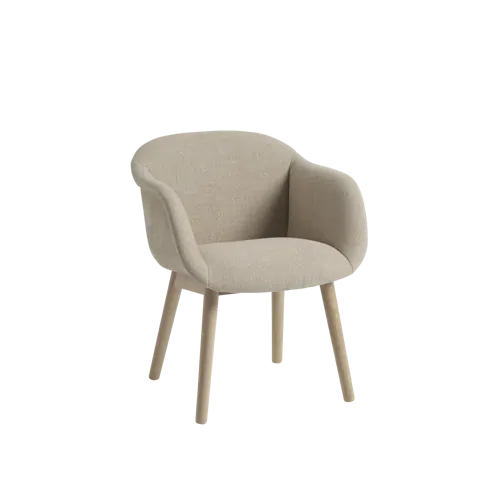 Fiber Soft Armchair Wood Base