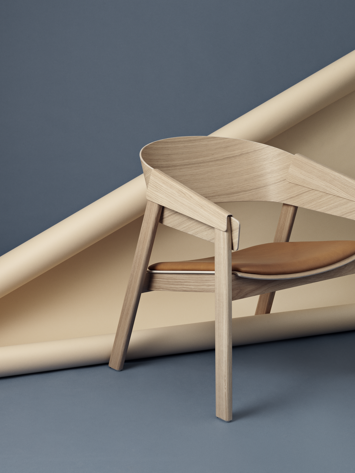 Cover Lounge Chair in Oak/Cognac Refine Leather