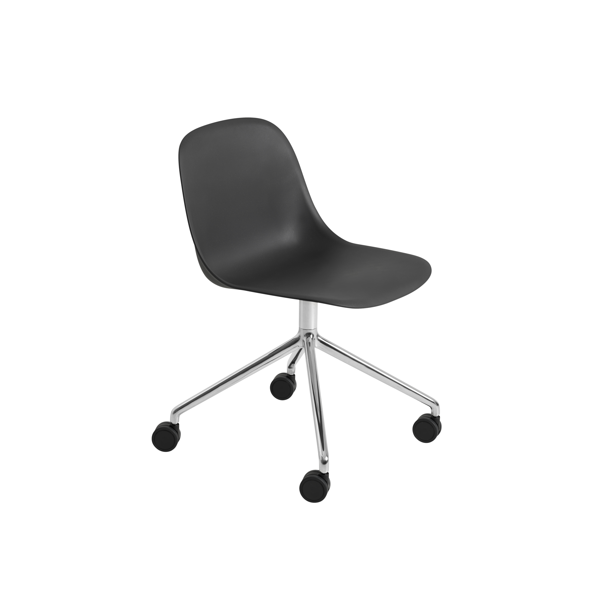 Fiber Side Chair Swivel Base w. Castors