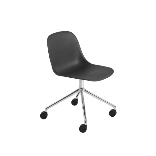 Fiber Side Chair Swivel Base w. Castors