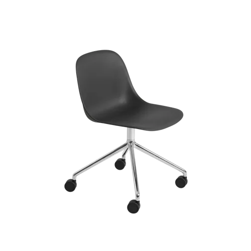 Fiber Side Chair Swivel Base w. Castors
