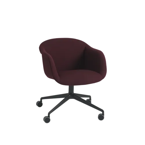 Fiber Soft Armchair Swivel Base w. Castors