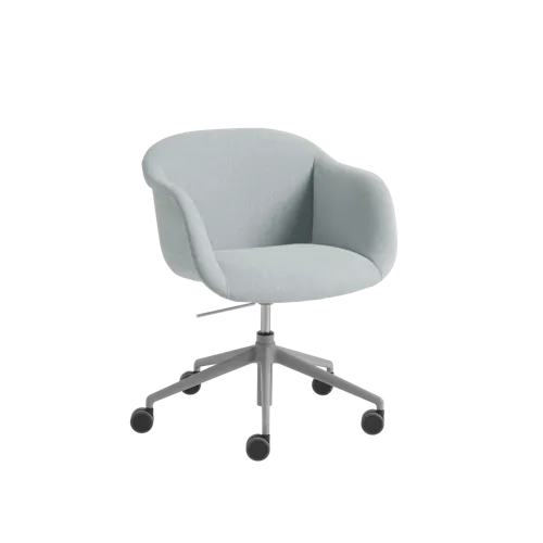 Fiber Soft Armchair Swivel Base w. Gas Lift, Castors and Tilt