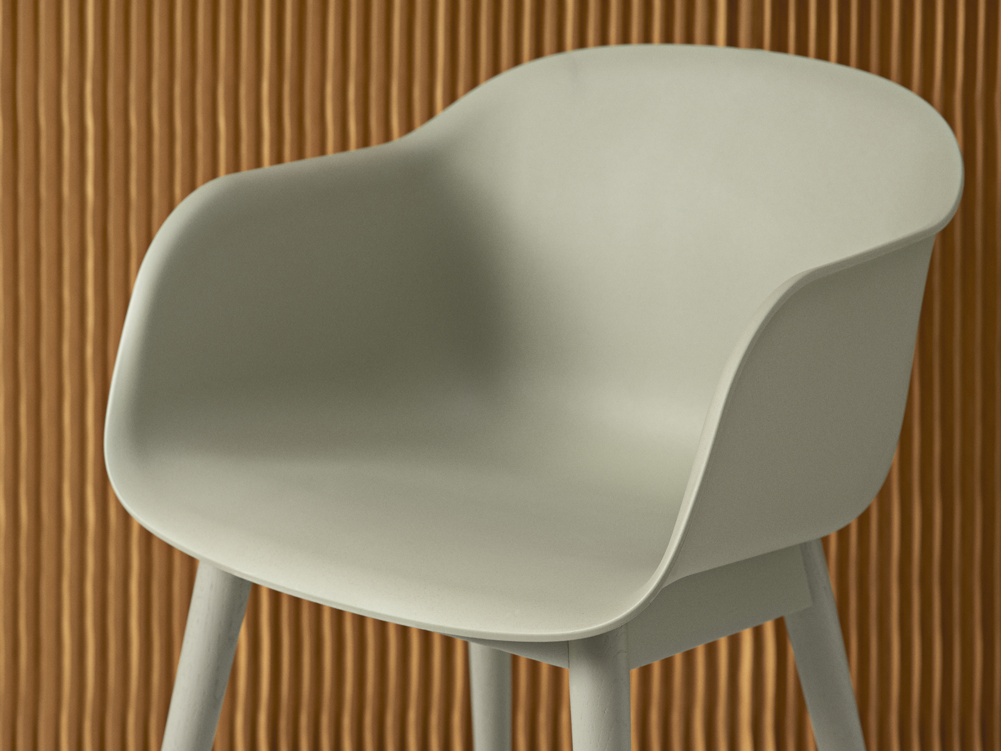 Fiber Armchair Tube Base in Dusty Green