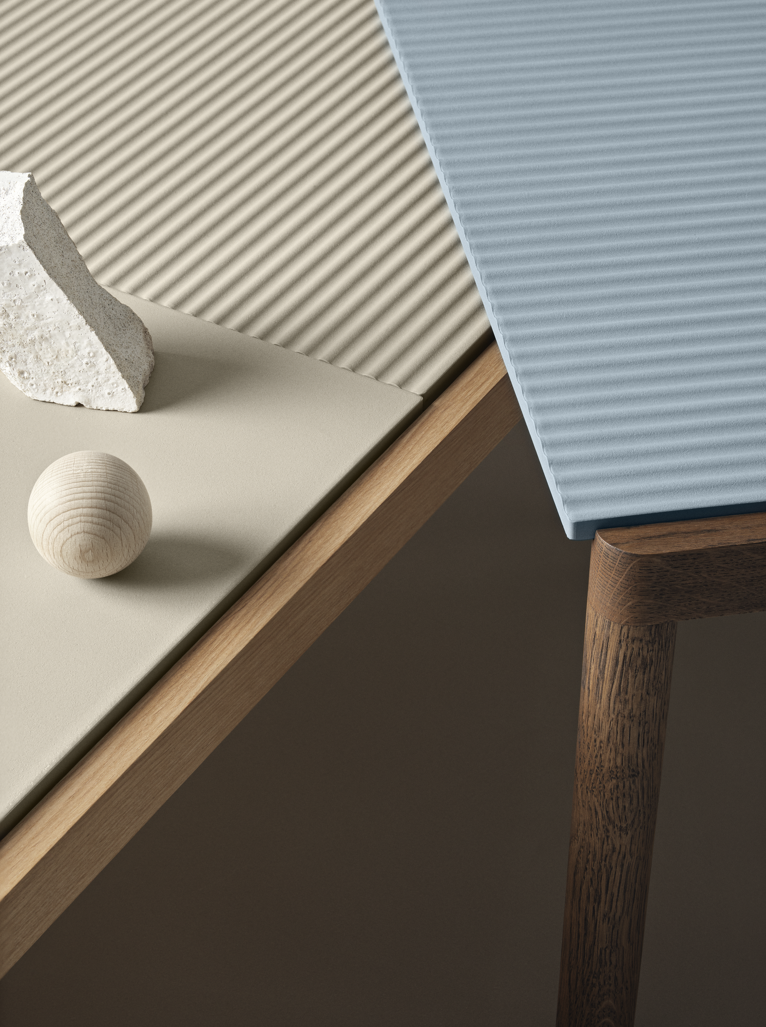 Couple Coffee Table in Sand & Light Blue