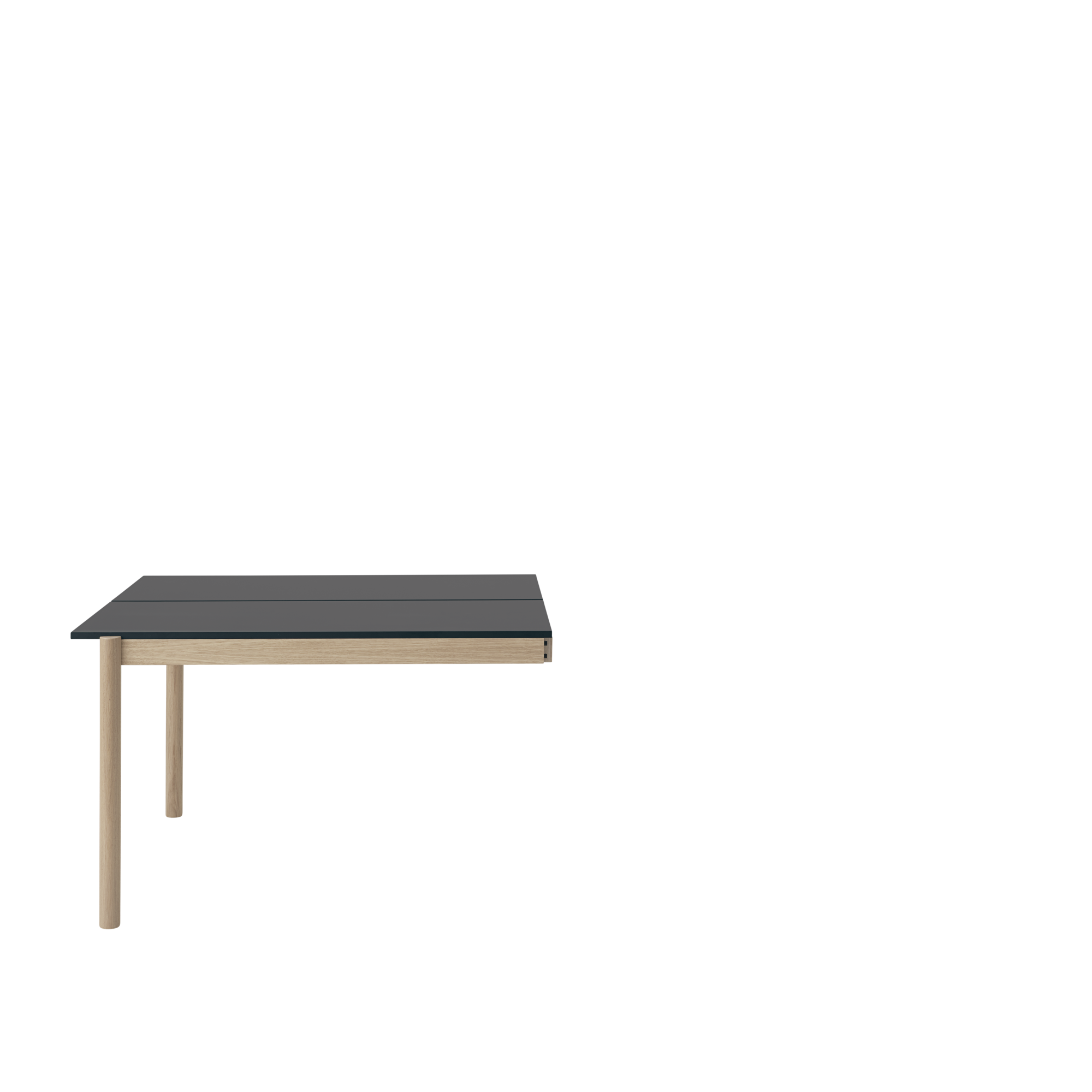 Linear System Table End Module 110x120 / H74 cm in Black Nanolaminate/Oak