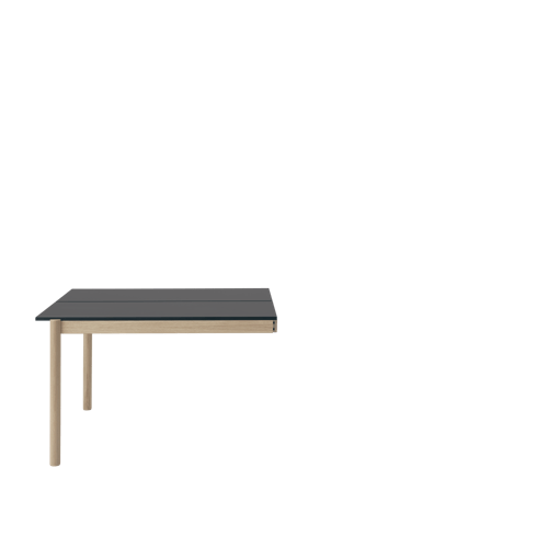 Linear System Table End Module 110x120 / H74 cm in Black Nanolaminate/Oak