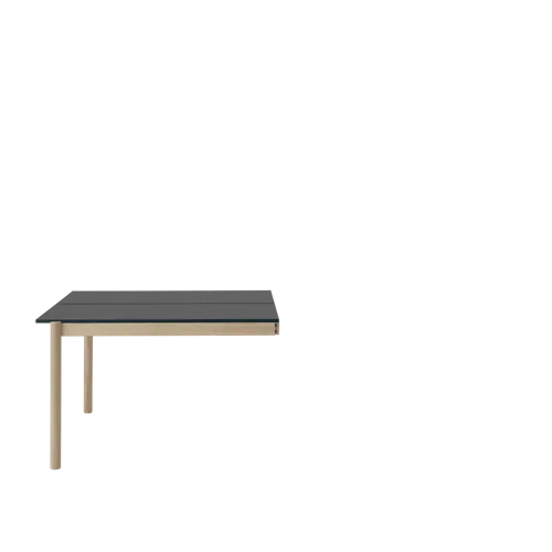 Linear System Table End Module 110x120 / H74 cm in Black Nanolaminate/Oak