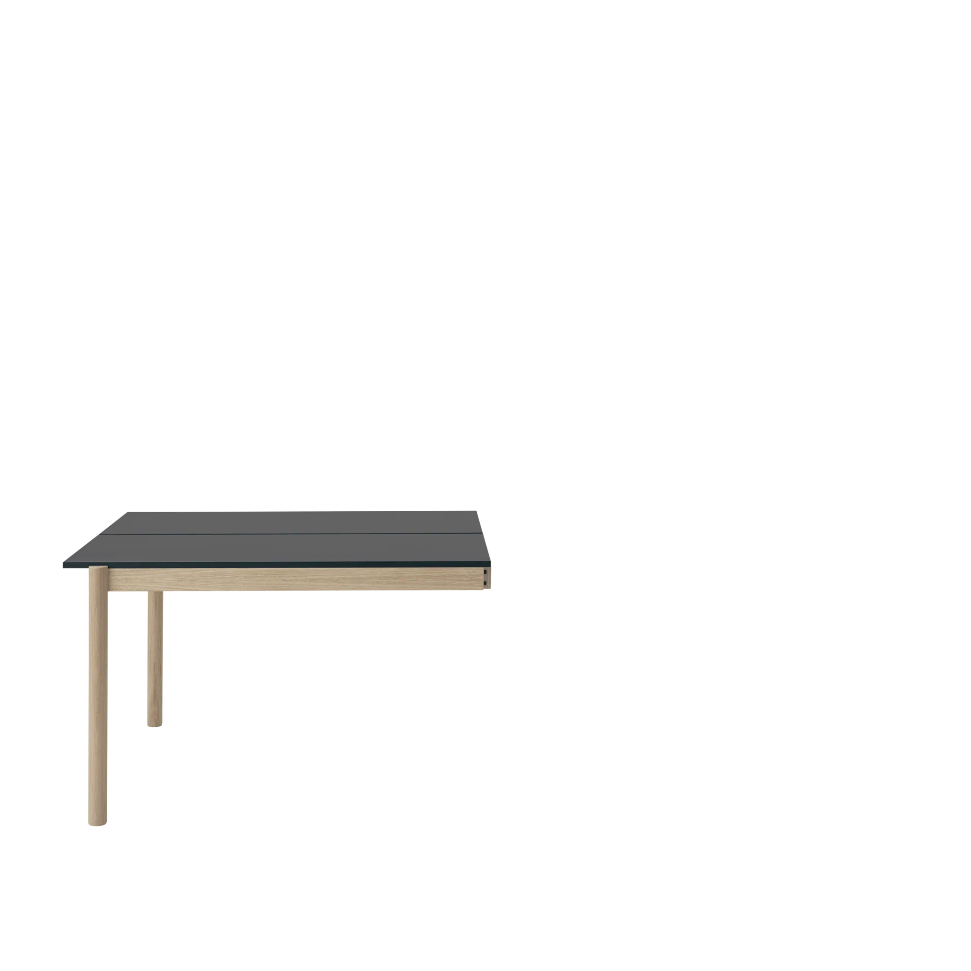 Linear System Table End Module 110x120 / H74 cm in Black Nanolaminate/Oak