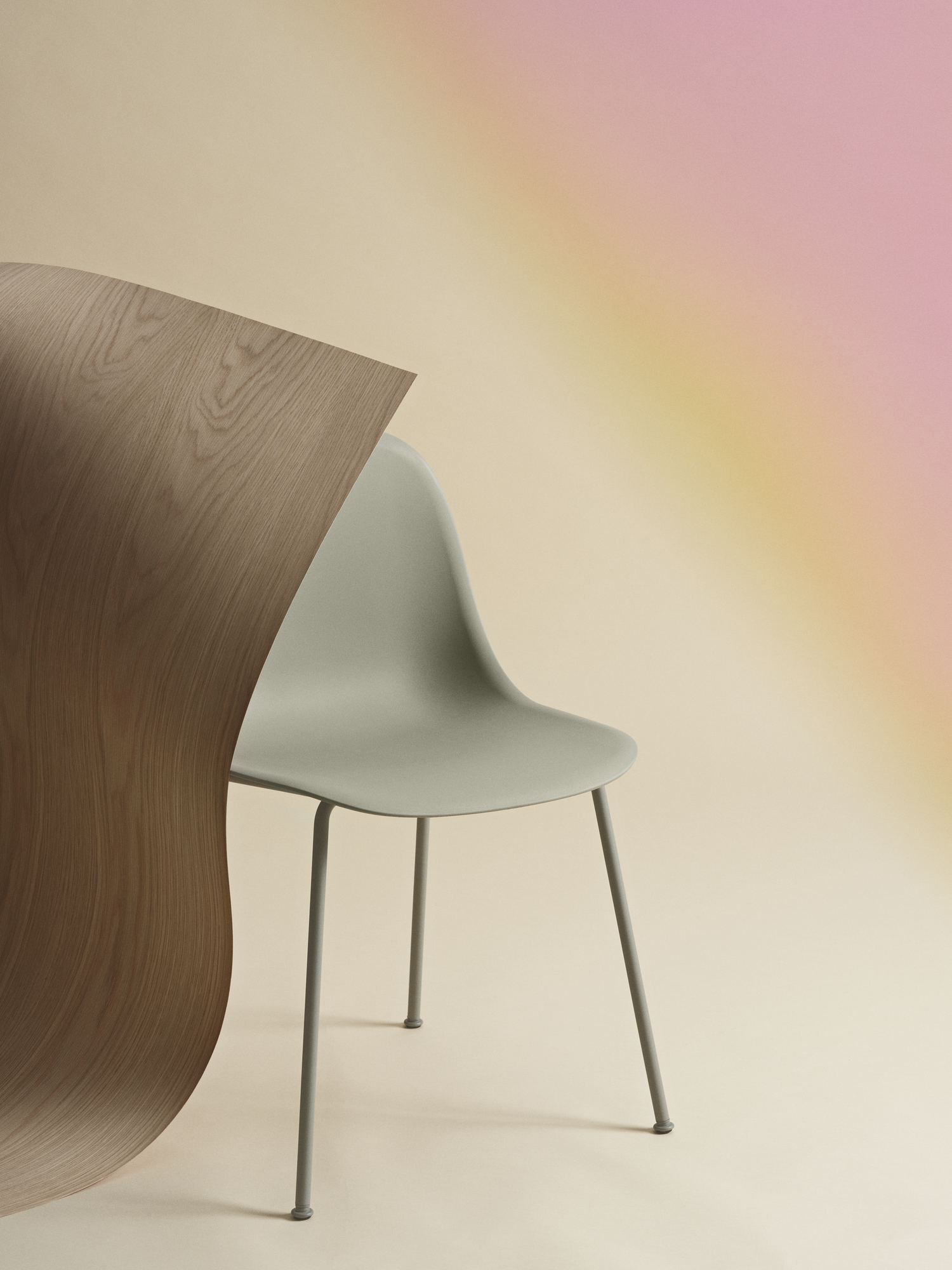Fiber Side Chair Tube Base in Dusty Green