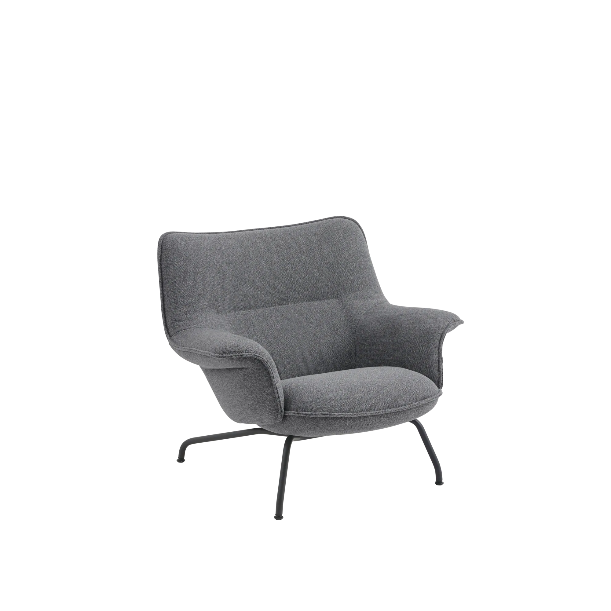 Packshot image of Muuto Doze Lounge Chair Low Back Tube Base in Ocean 80/Anthracite
