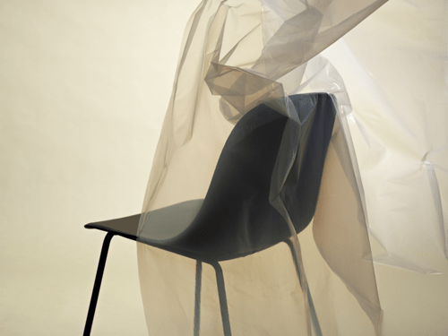 Fiber Side Chair Tube Base in Black