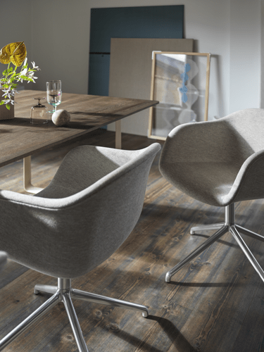 70/70 Smoked Oak/Sand, Fiber Armchair Swivel Chrome/Clay 12
