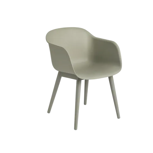 Packshot image of Muuto Fiber Armchair Wood Base Dusty