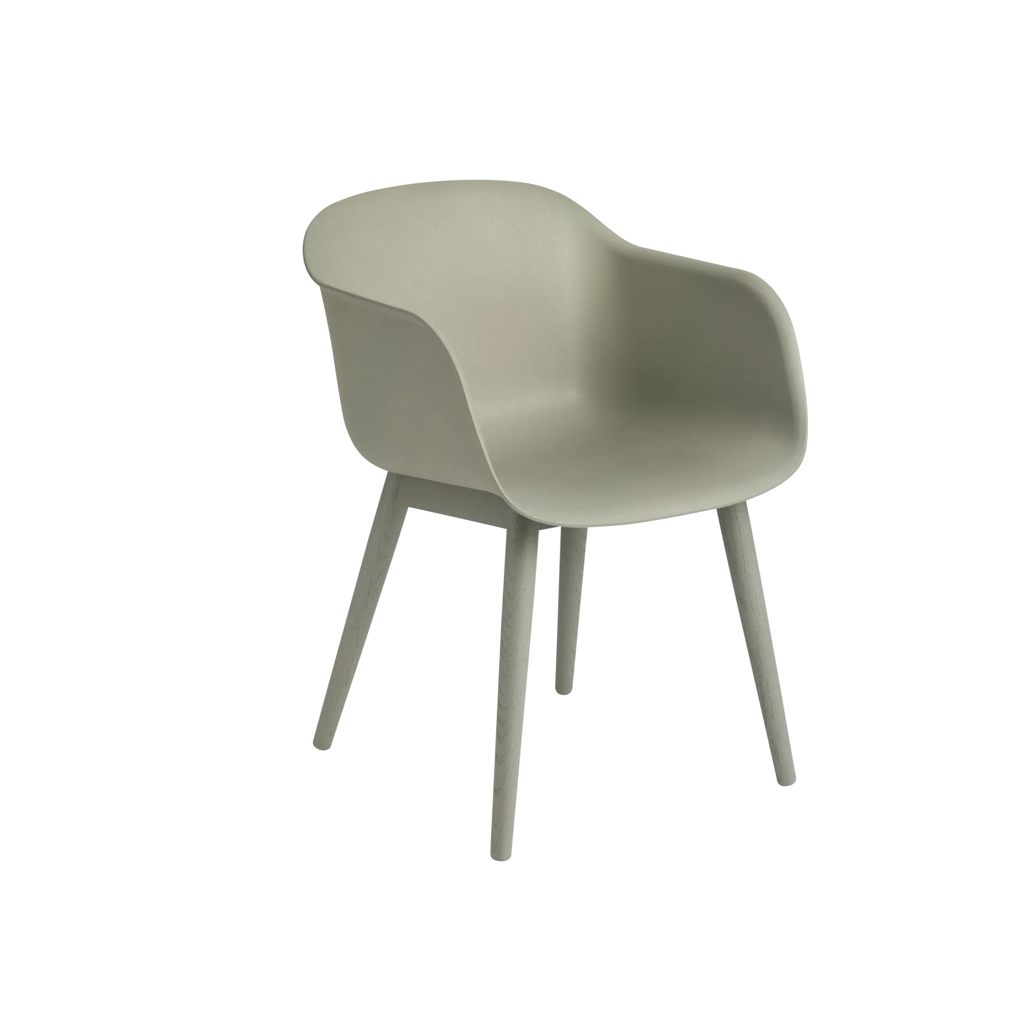 Packshot image of Muuto Fiber Armchair Wood Base Dusty