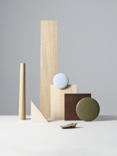 Dots Wood Light Blue & Brown Green