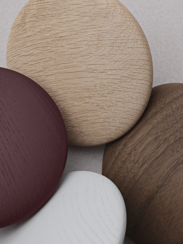Dots Wood in Burgundy, Grey, Oak, Walnut