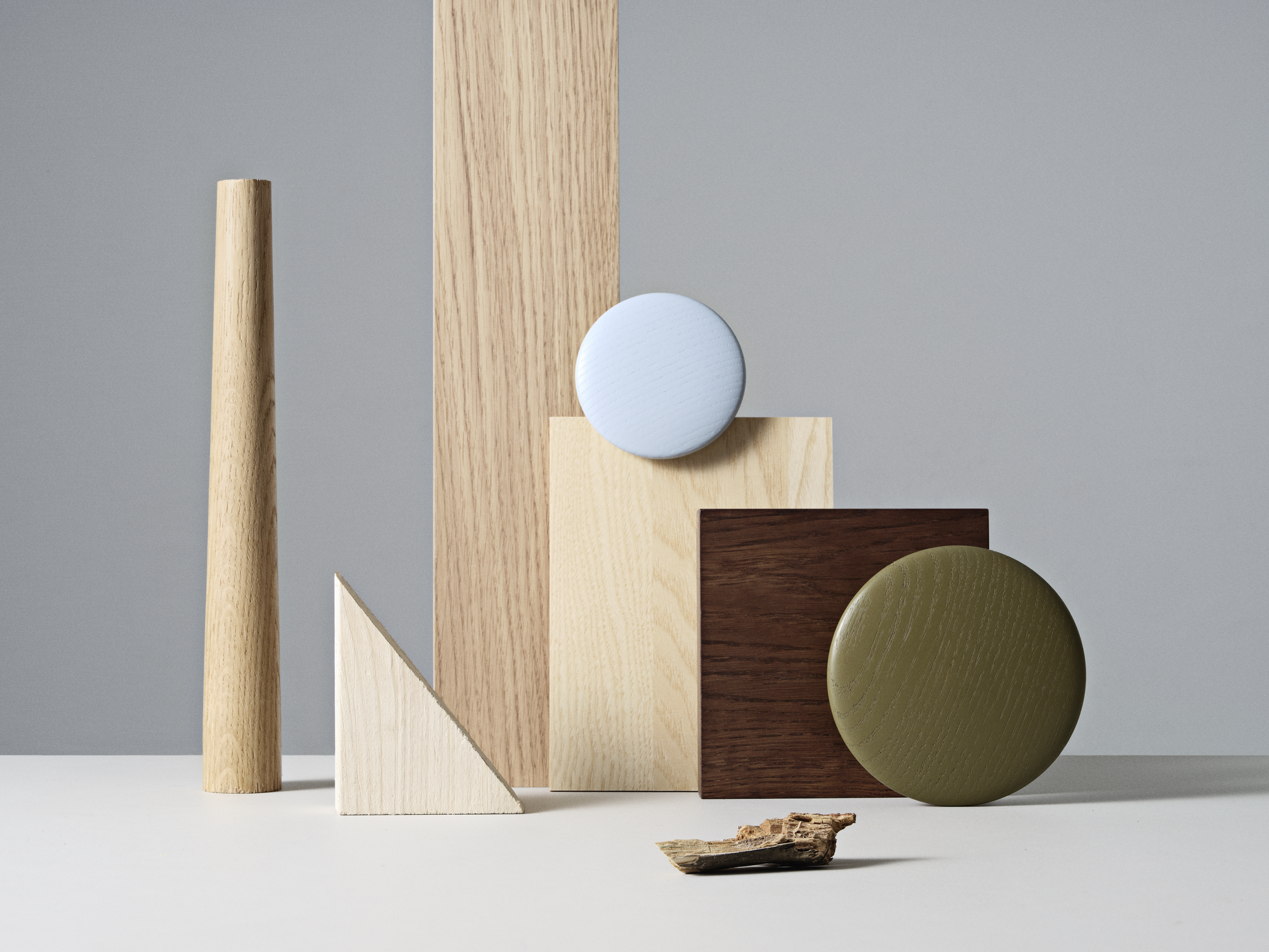 Dots Wood Light Blue & Brown Green