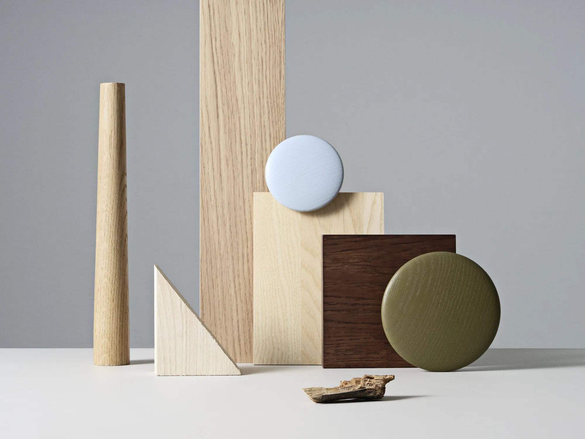 Dots Wood Light Blue & Brown Green