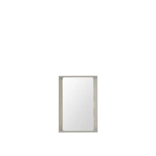 Arced Mirror 80x55 cm in Light Grey