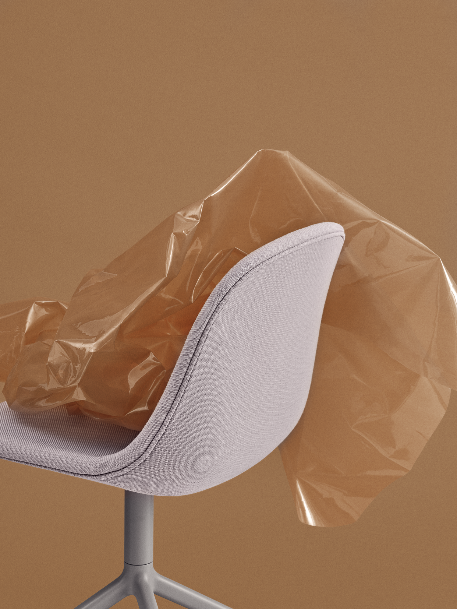 Fiber Side Chair Swivel Base in Twill Weave 620 & Grey