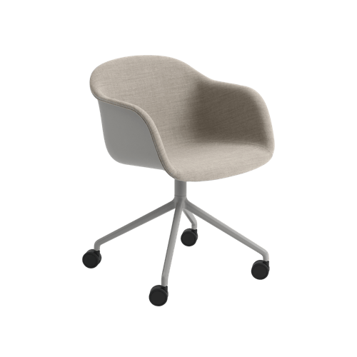 Fiber Armchair Swivel Base w. Castors