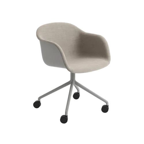Fiber Armchair Swivel Base w. Castors