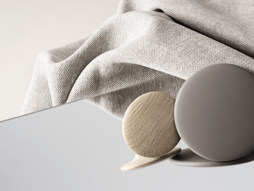 Dots Wood in Taupe & Oak