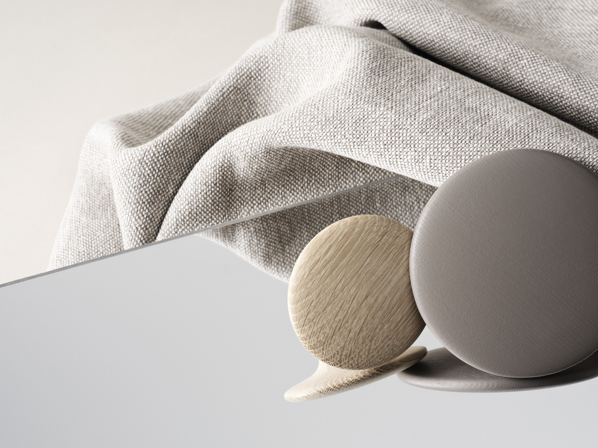Dots Wood in Taupe & Oak