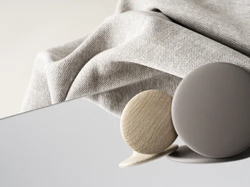 Dots Wood in Taupe & Oak