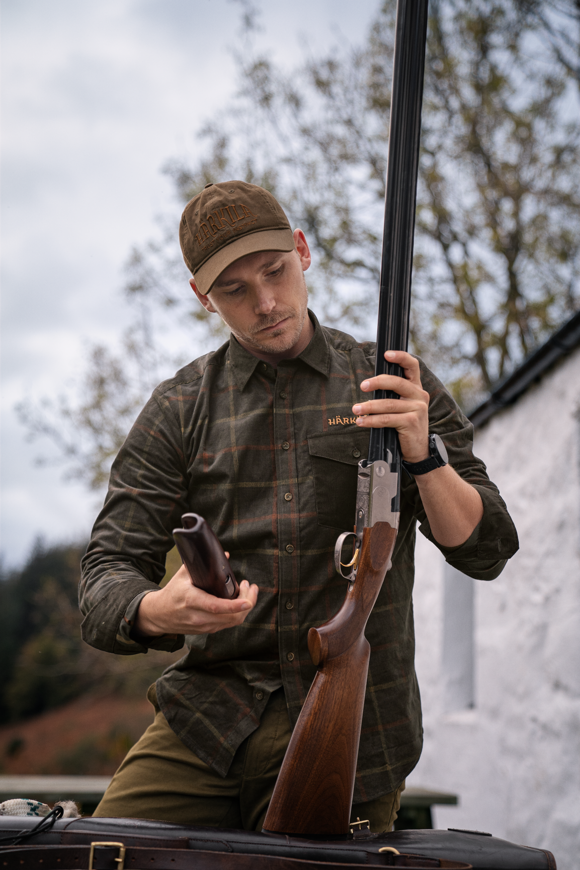 Chemise De Chasse Fero Wald & Forst - Coton Pur - Carreaux - Manches Longues - Coupe Droite - Poche Poitrine