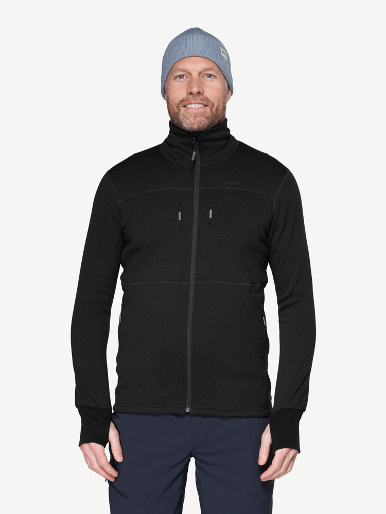 Devold - Egga Grid Merino Jakke Herre - Small - Svart