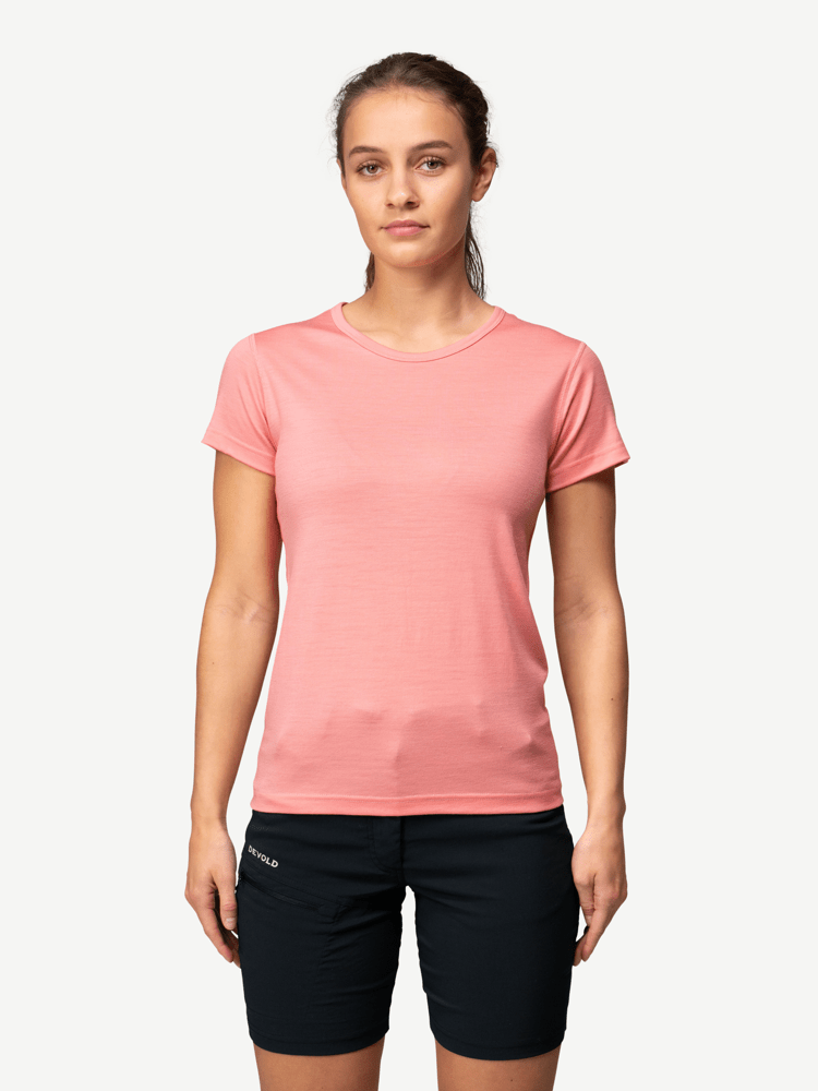 Devold - Breeze Plus Merino 200 T-skjorte Dame - XS - Rosa