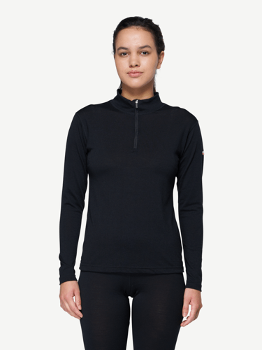 Devold - Breeze Plus Merino 200 Zip Neck Dame - Medium - Svart