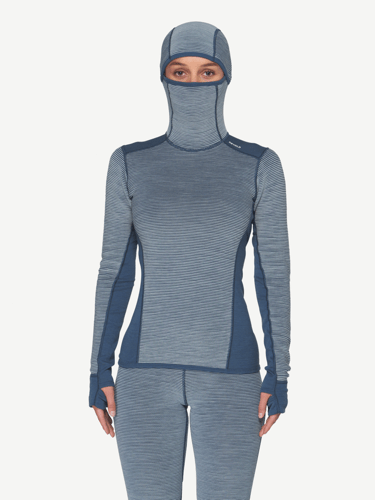 Devold - Reverso Merino Hoodie Dame - Large - Blå