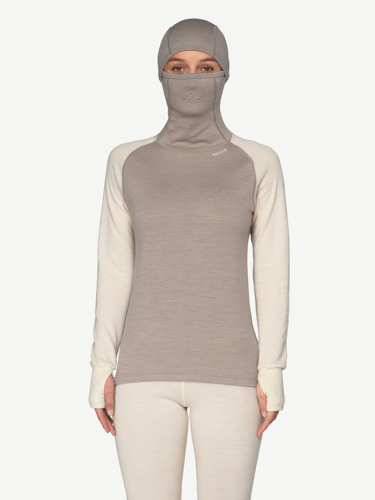Devold - Expedition Merino Silk Hoodie Dame - Large - Beige