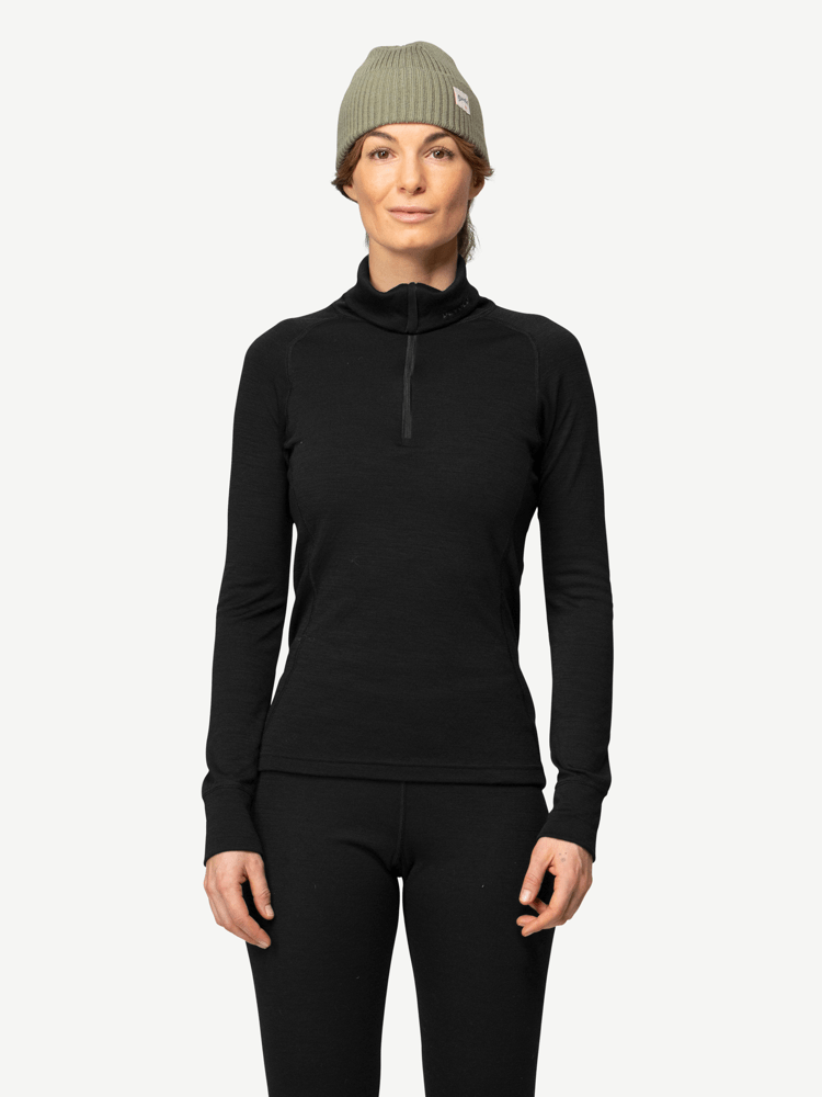 Devold - Duo Active Merino 205 Zip Neck Dame - XS - Svart