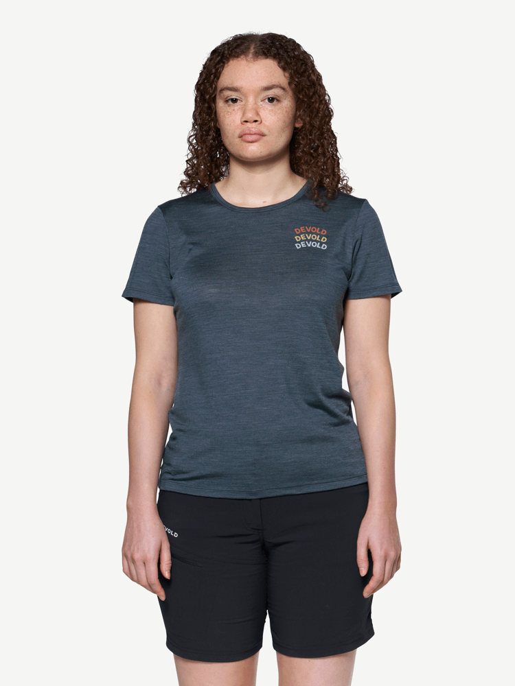 Devold - Active Legacy T-skjorte Dame - Large - Bl&aring;