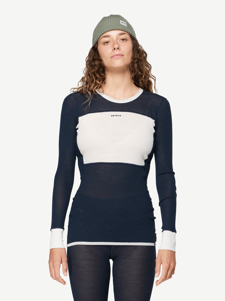 Devold - Wool Mesh 190 Ulltrøye Dame - Small - Blå
