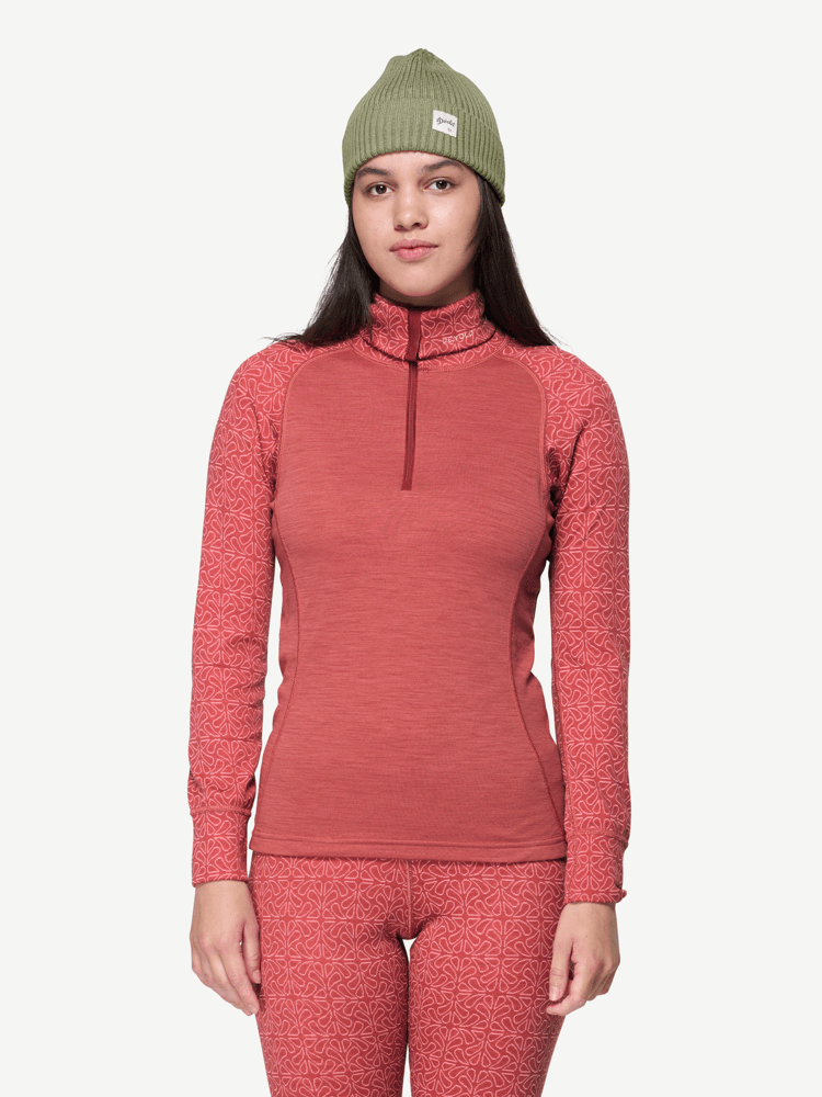 Devold - Duo Active Merino 205 Zip Neck Dame - Small - Rød