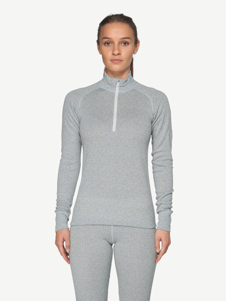Devold - Signature Silk 230 Zip Dame - Medium - Blå