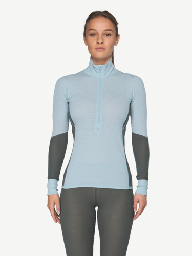 Devold - Wool Mesh 190 Zip Neck Dame - Large - Blå